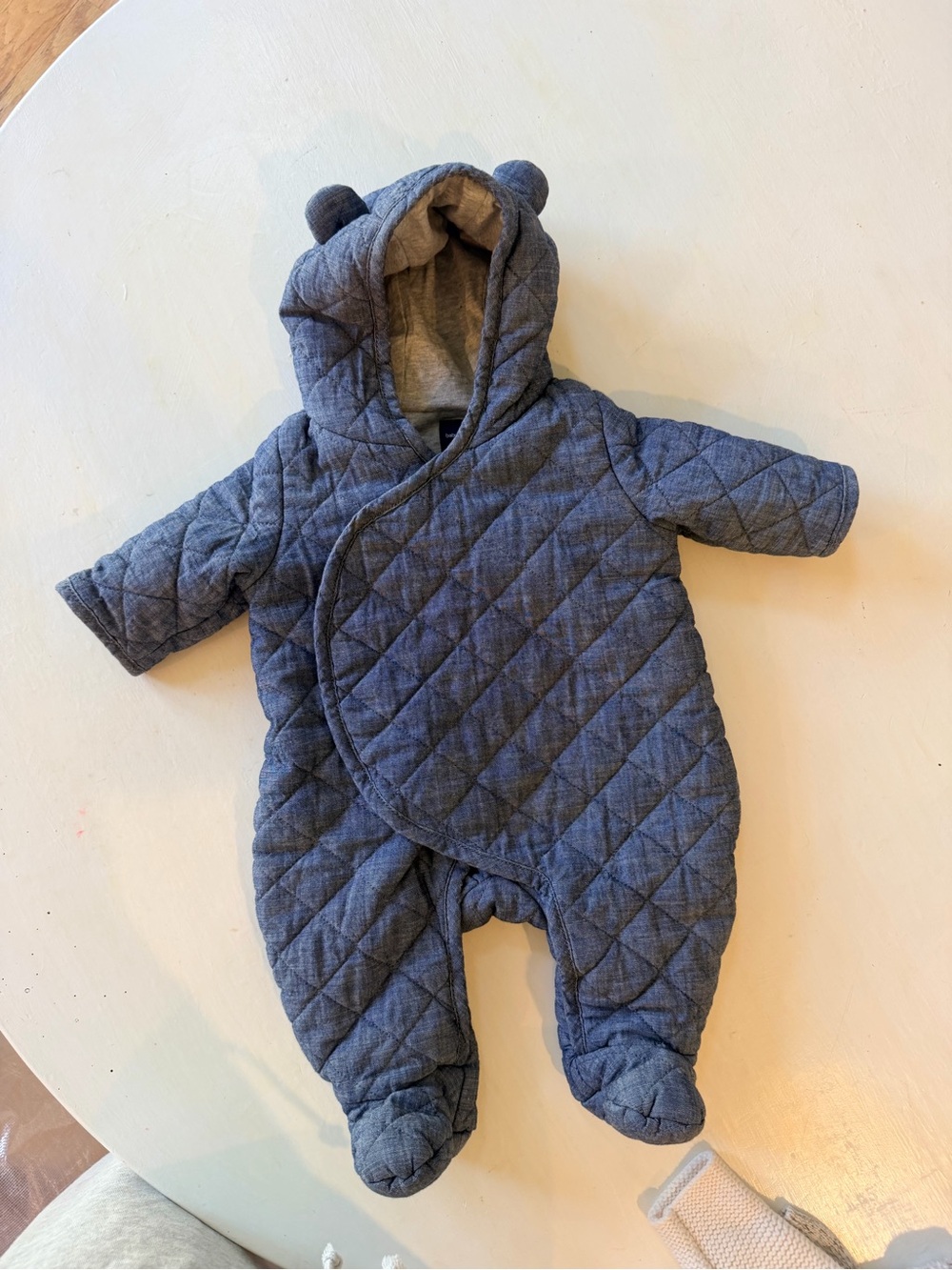 Baby Quilted Hooded One-Piece